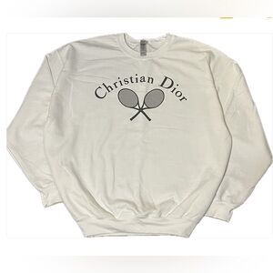 Oversized “Christian Dior” White Sporty Crewneck Size XL